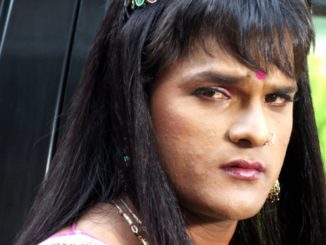 khesari dressed as a female